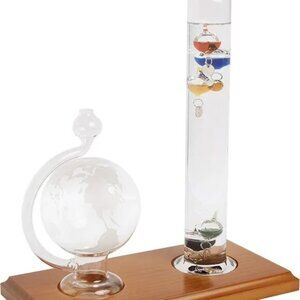 AcuRite 00795A2 Galileo Thermometer with Glass Globe Barometer, Barometer Set